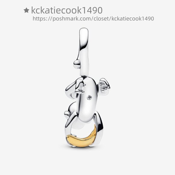 Pandora Two-tone Movable Monkey Dangle Charm - Picture 2 of 5